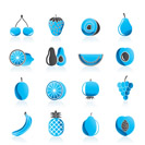 Different kind of fruit and  icons - vector icon set