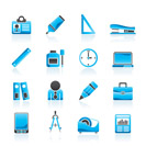 Business and office objects icons - vector icon set