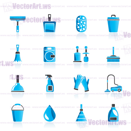 Cleaning and hygiene icons - vector icon set