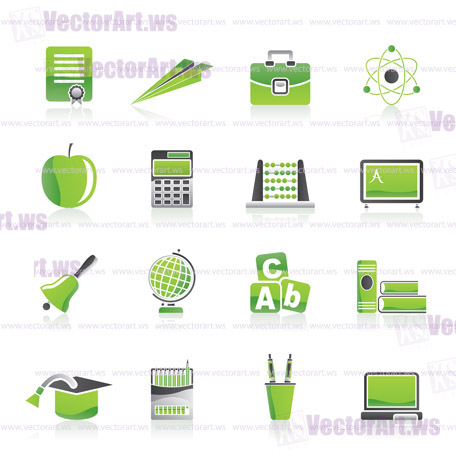 school and education icons - vector icon set