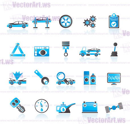 car services and transportation icons - vector icon set