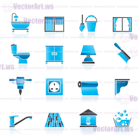 Construction and building equipment Icons - vector icon set 2