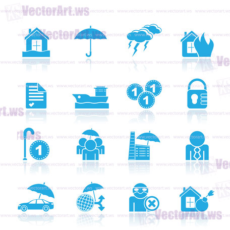 Insurance and risk icons - vector icon set