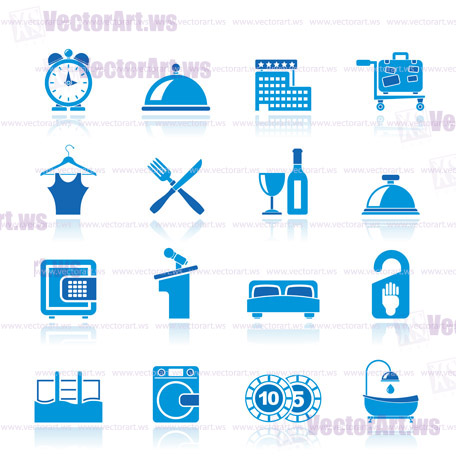 Hotel and motel icons - Vector icon Set