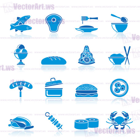 Different kind of food icons - vector icon set