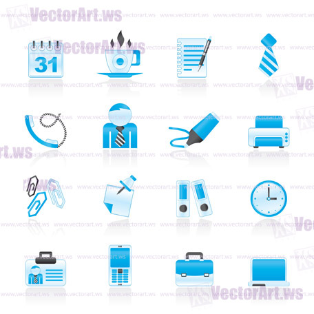 Business and office icons - vector icon set