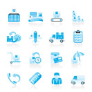 Cargo, shipping and delivery icons - vector icon set