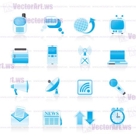 Communication and connection icons - vector icon set