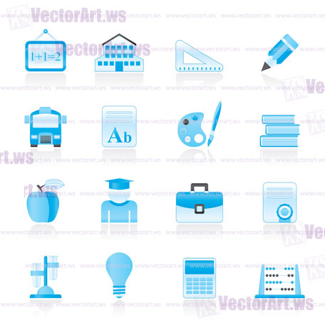 school and education icons - vector icon set