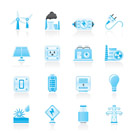 electricity, power and energy icons - vector icon set