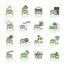 Car and road services icons - vector icon set