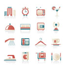 Hotel, motel and travel icons - vector icon set