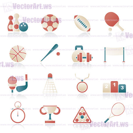 Sport equipment icons - vector icon set