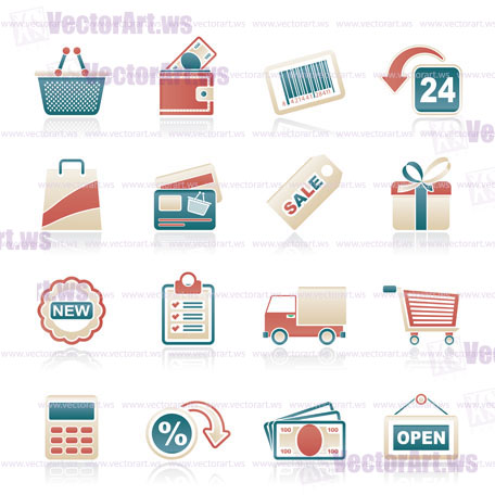 shopping and retail icons - vector icon set