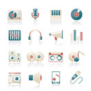 Music and audio equipment icons - vector icon set