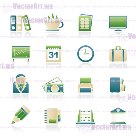 Business and office icons - vector icon set