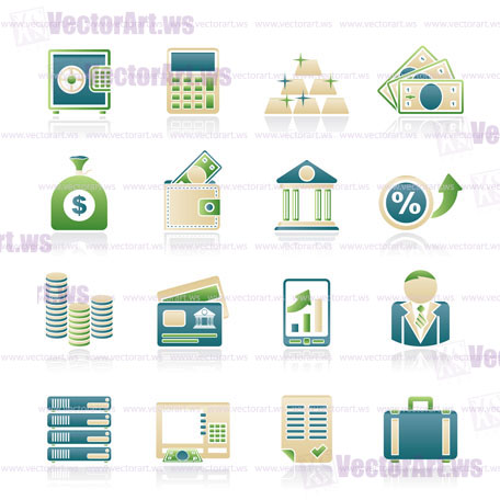 Bank and Finance Icons - Vector Icon Set