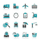 Cargo, shipping and logistic icons - vector icon set