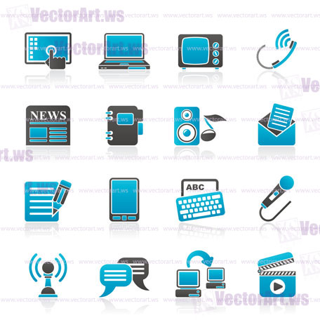 Communication and connection icons - vector icon set