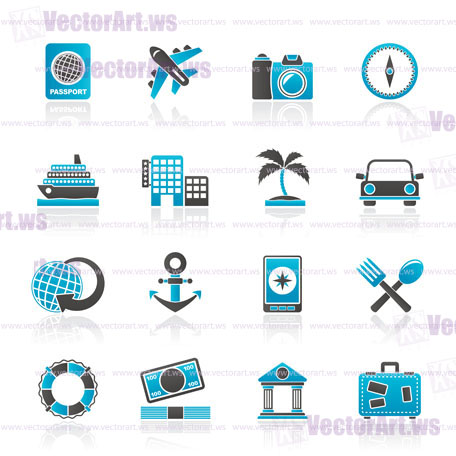Tourism and Travel Icons - vector icon set
