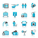 Airport, travel and transportation icons -  vector icon set 2