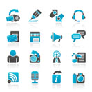 Blogging, communication and social network icons - vector icon set