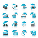 insurance, risk and business icons - vector icon set