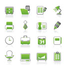 Business and office equipment icons - vector icon set