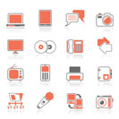 Communication and connection technology icons - vector icon set