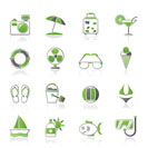 Summer and beach icons - vector icon set