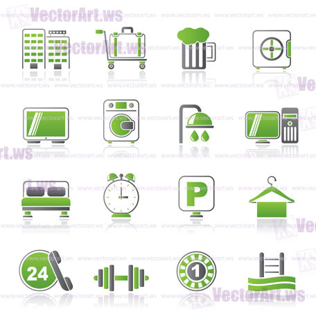 Hotel and motel icons - Vector icon Set