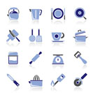 kitchen gadgets and equipment icons - vector icon set