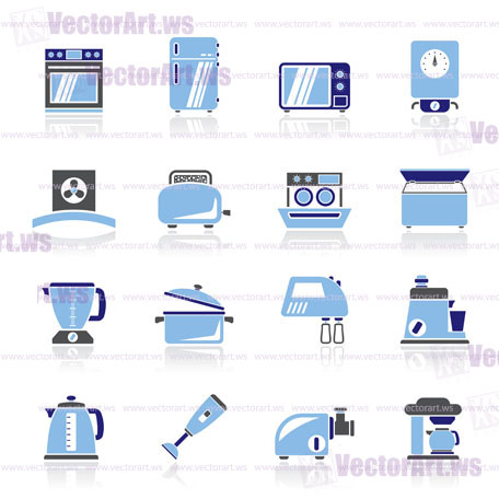 kitchen appliances  and equipment icons - vector icon set