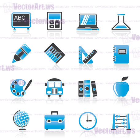 School and education icons - vector icon set