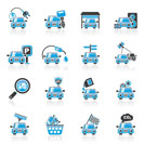 Car and road services icons - vector icon set