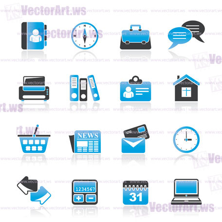 Business and office icons - vector icon set