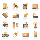 Wireless and communications icons - vector icon set