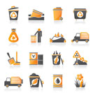 Garbage and rubbish icons - vector icon set