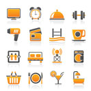 Hotel and Motel facilities icons - vector icon set