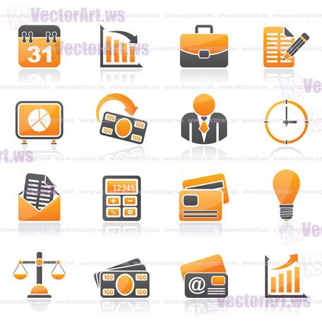 Business and office icons - vector icon set