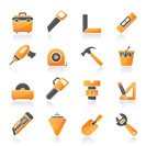 Construction objects and tools icons- vector icon set