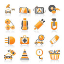 Car parts and services icons - vector icon set 3