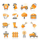 Agriculture and farming icons - vector icon set