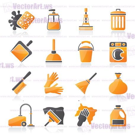 Cleaning and hygiene icons - vector icon set