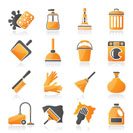 Cleaning and hygiene icons - vector icon set