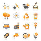 Ecology, environment and recycling icons - vector icon set