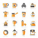 different types of coffee industry icons- vector icon set