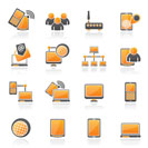 Communication and technology equipment icons - vector icon set