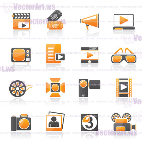 Movie and cinema icons -vector icon set