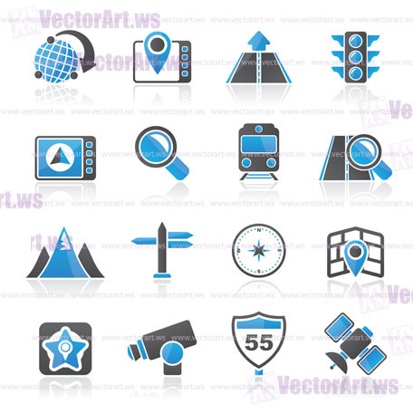 Map, navigation and Location Icons -vector icon set